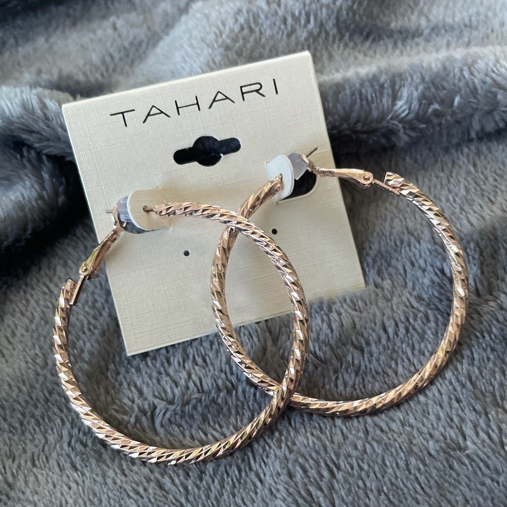 Rose Gold Hop Earrings - Brand New